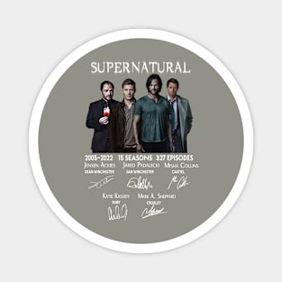 Supernatural All  Cast Signed 15th Anniversary 2005  2022 Magnet